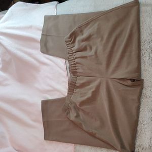 KIM ROGERS Women's Khaki Brown Dress Slacks-No Pockets-Elastic Waist-EUC-Sz 14R